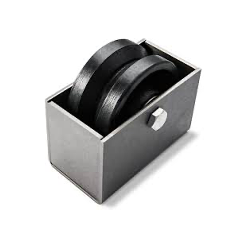 4" Cast Iron V-Groove Pulley Wheel in Box, Powder Coated Black