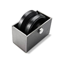 4" Cast Iron V-Groove Pulley Wheel in Box, Powder Coated Black