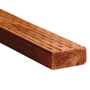 2x6x12 Cedar Lumber Stained Medium Brown