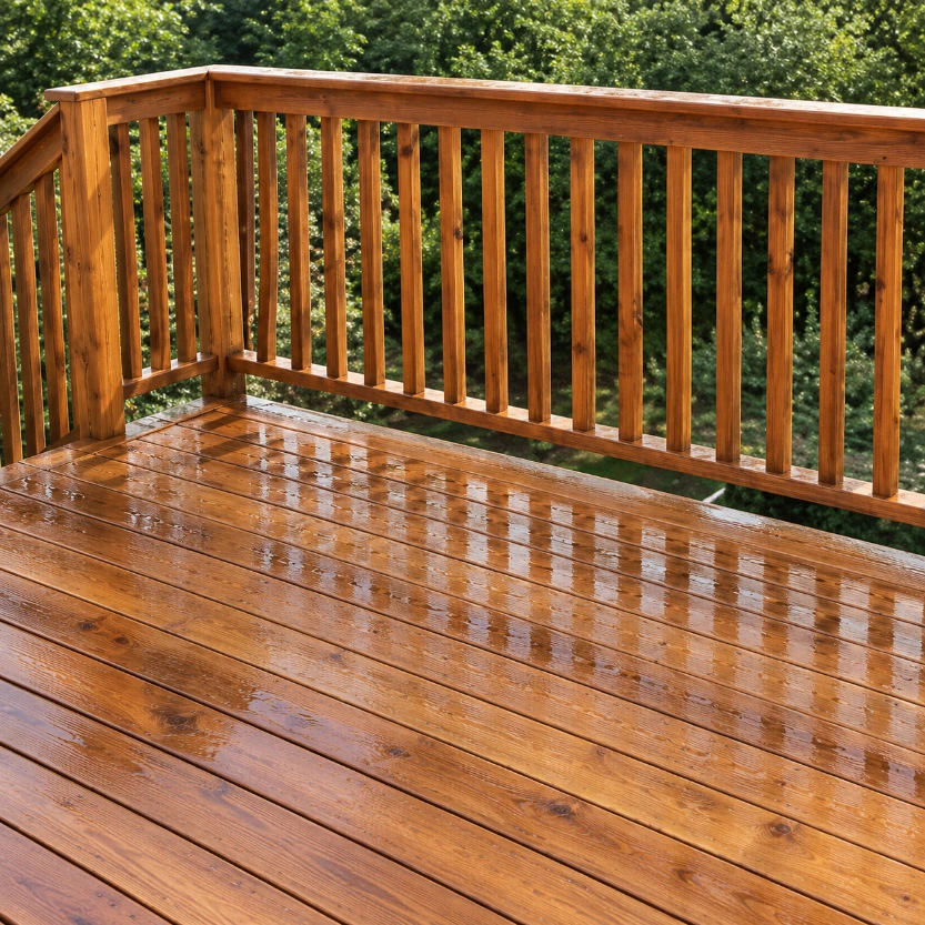 2x6x12 Cedar Lumber Stained Medium Brown