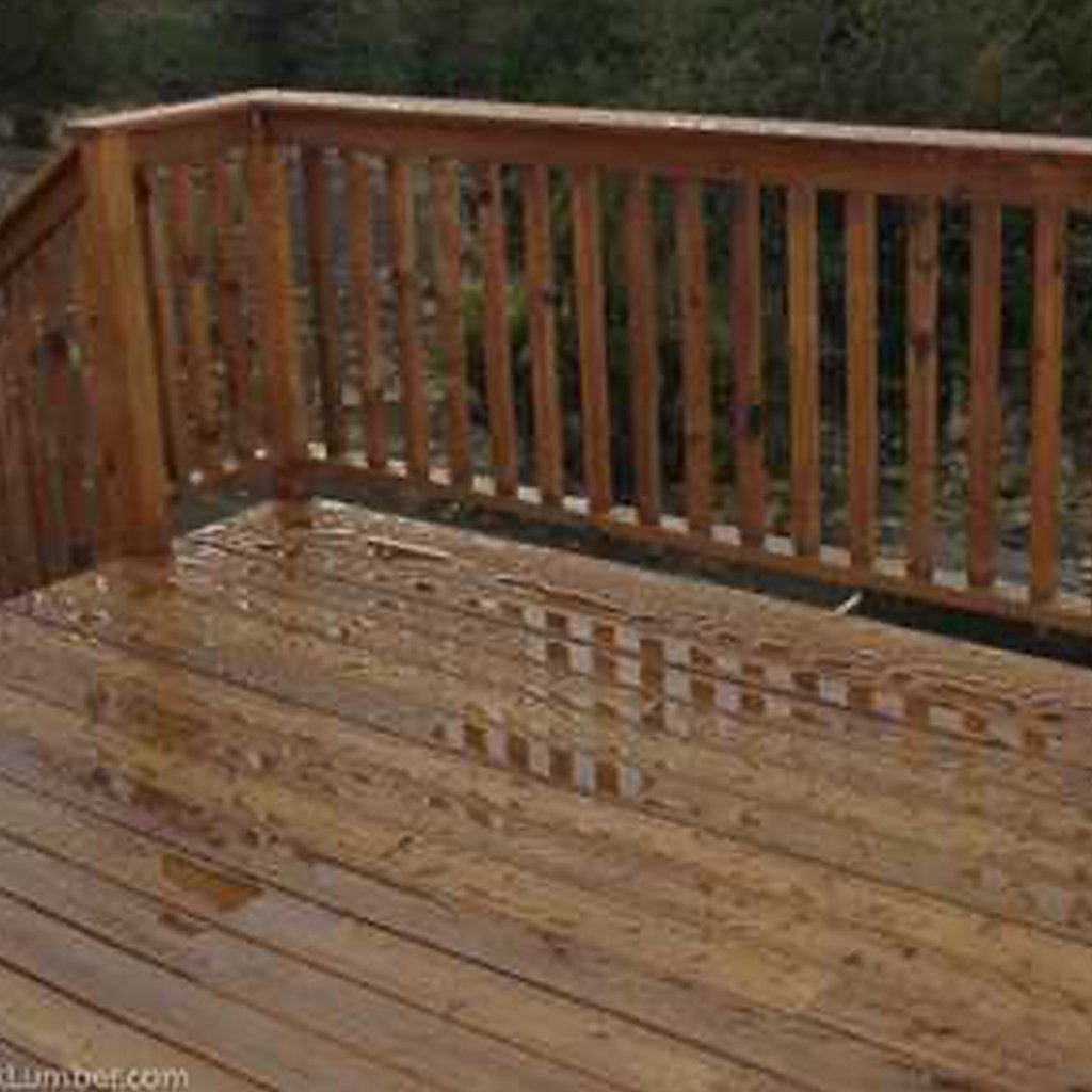 2x6x12 Cedar Lumber Stained Medium Brown