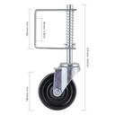 4” Spring Loaded Rolling Gate Wheel