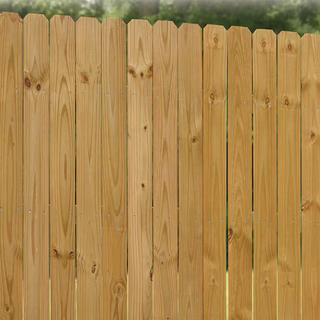 8 ft x 8 ft Cedar Panel Dog-Ear PT Rails