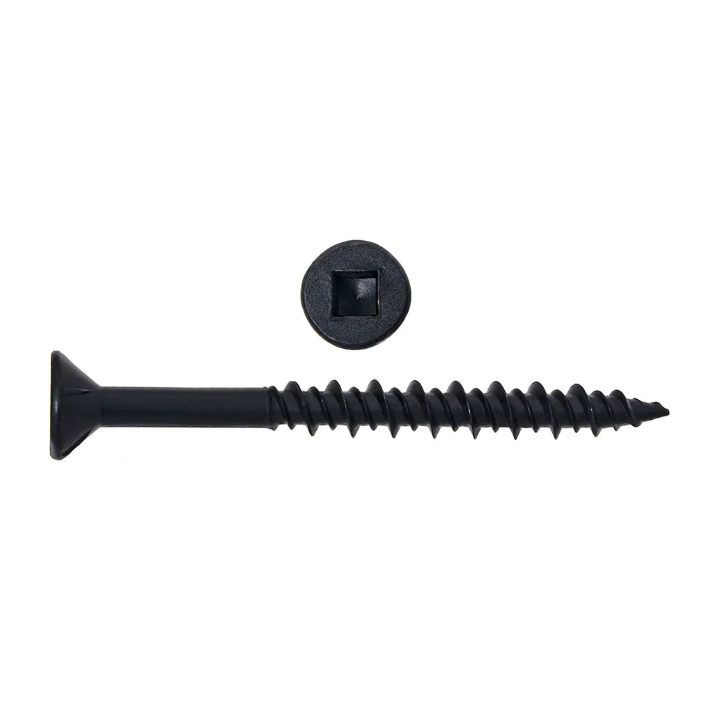 #8 x 1-3/4" Square Drive Flat Head Black 100 Pack
