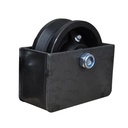 4" Cast Iron V-Groove Pulley Wheel in Box, Powder Coated Black