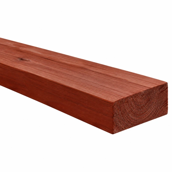 2x4x12 Cedar Lumber Stained Medium Brown