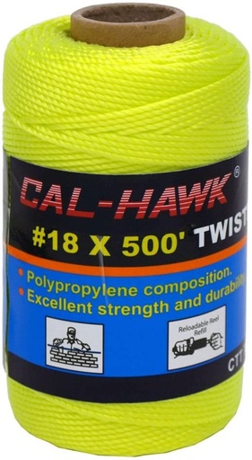 [500FPMLY] #18 X 500 feet Polypropylene Mason Line (Yellow)